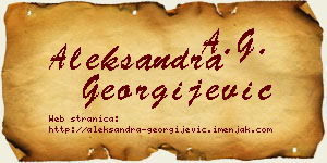 Aleksandra Georgijević vizit kartica